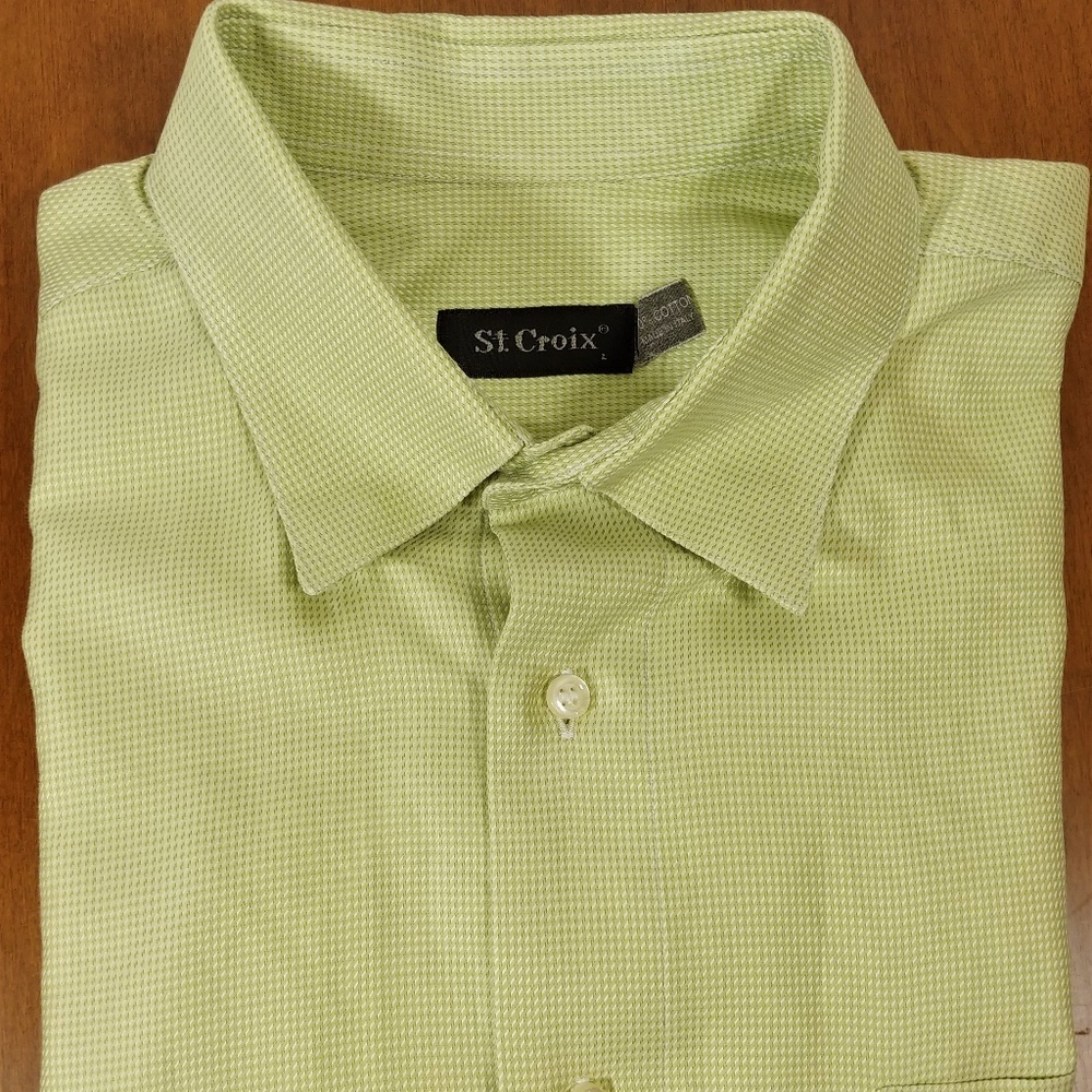 St. Croix Luxury Green Shirt 31"L  26" Chest
